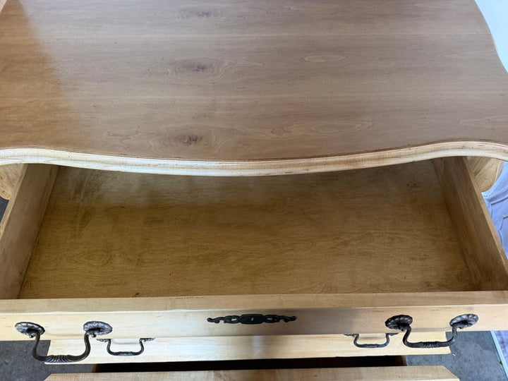 A Sculptural Dutch Bombe Commode in Bleached Maple