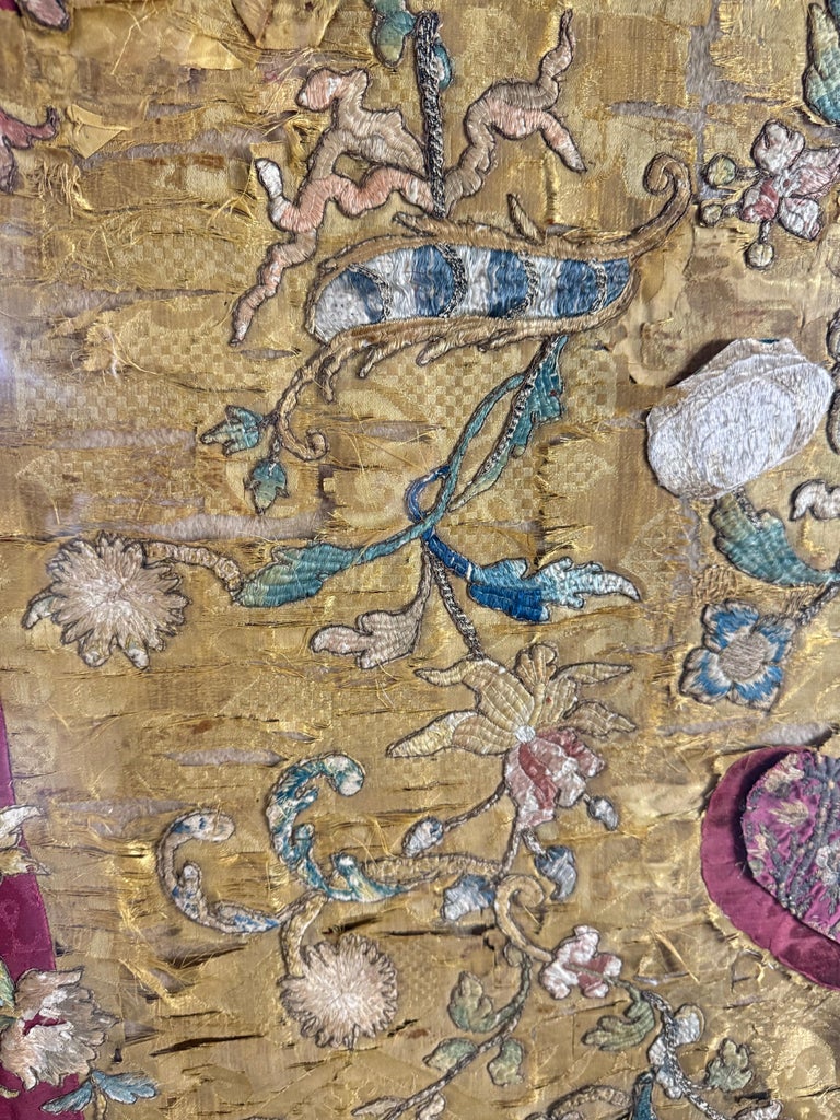 Antique Continental Ecclesiastical Embroidered Textile, 17th–18th Century