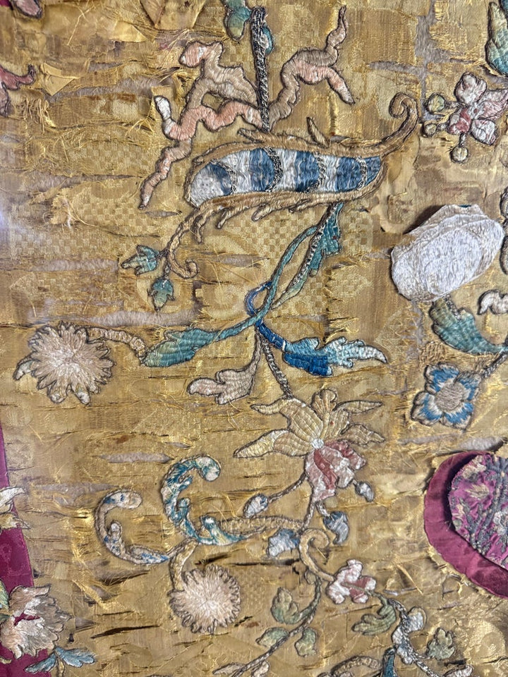 Antique Continental Ecclesiastical Embroidered Textile, 17th–18th Century