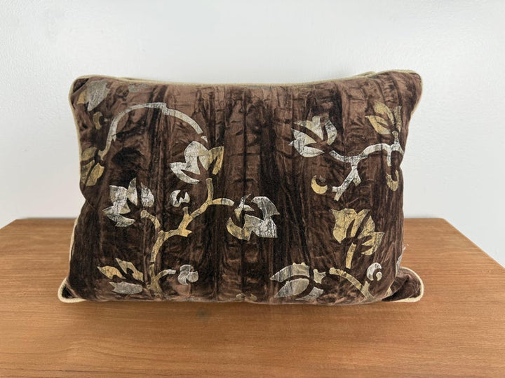 Pair of Custom Pillows in Nomi Stenciled Velvet