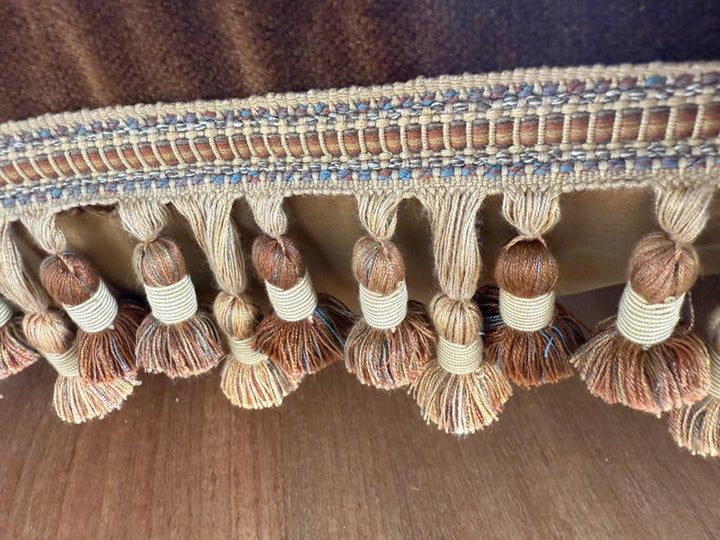 Late 18th Century Tapestry Pillow with Contemporary Velvet and Trim