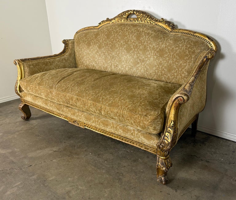 French Giltwood Sofa, Louis XV Style, Late 19th–Early 20th Century