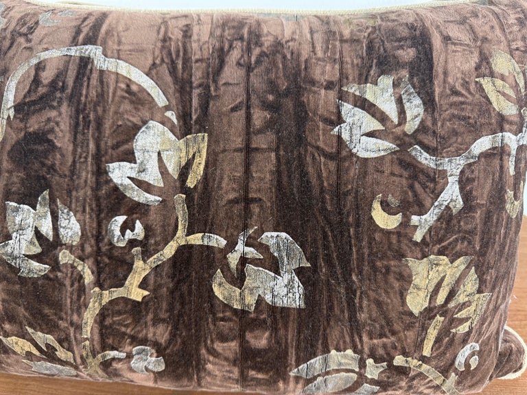 Pair of Custom Pillows in Nomi Stenciled Velvet