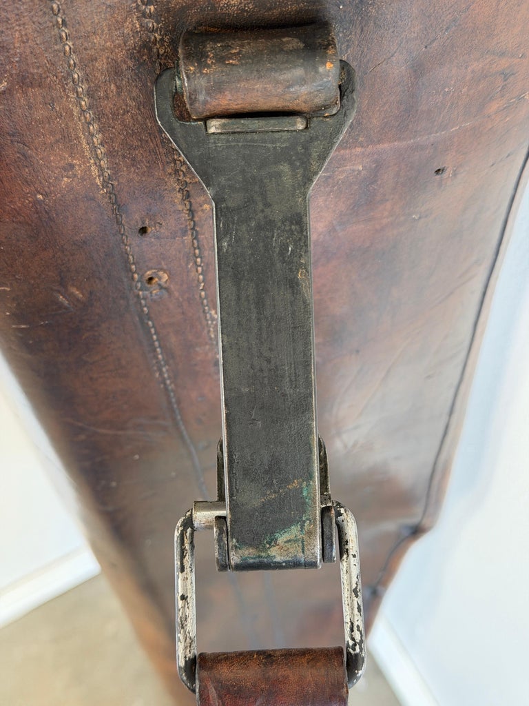 Antique 19th C. Cavalry Leather Rifle Scabbard - Original Hand-Stitched Saddle