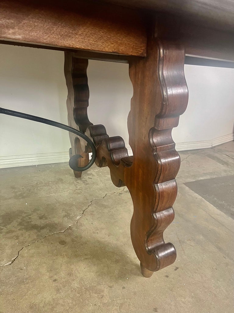 Early 20th Century Spanish Refractory Dining Table with Leaves