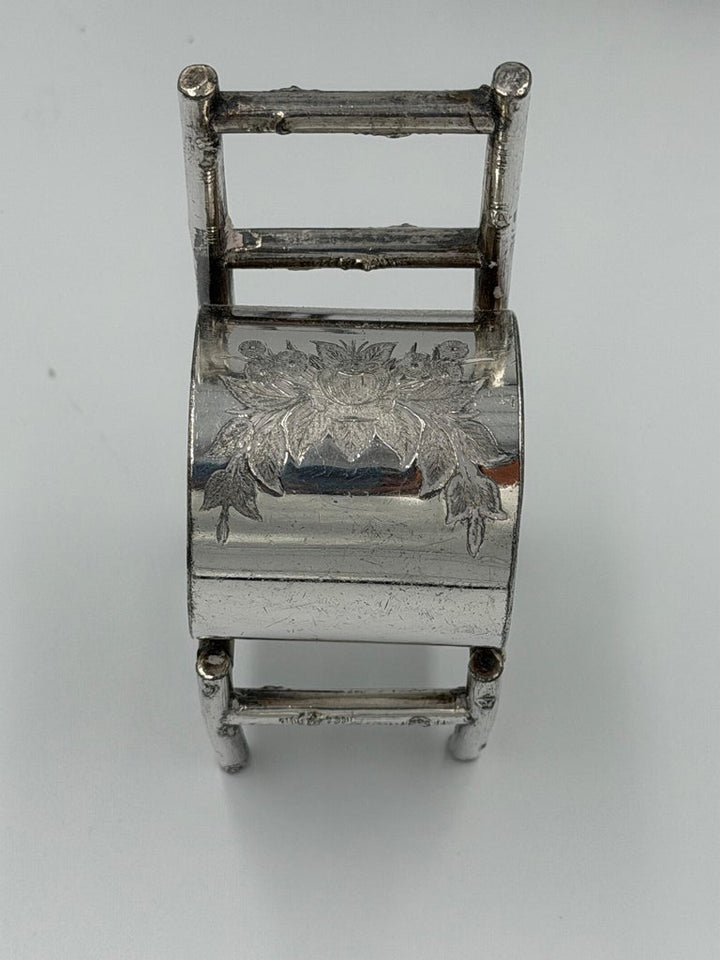 Set of 6 American Victorian Sterling Silver Figural Chair Napkin Rings