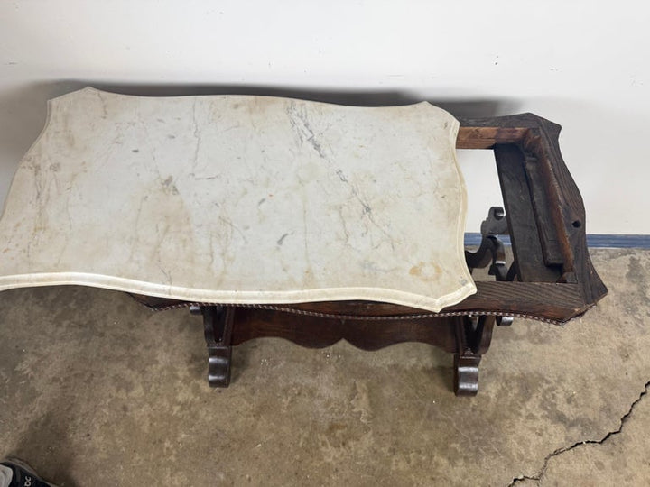 19th Century American Renaissance Revival Marble-Top Side Table