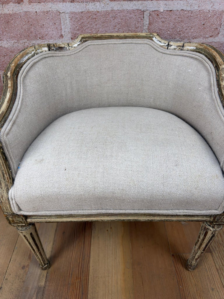 Antique French Louis XVI Petite Corbeille Vanity Chair
