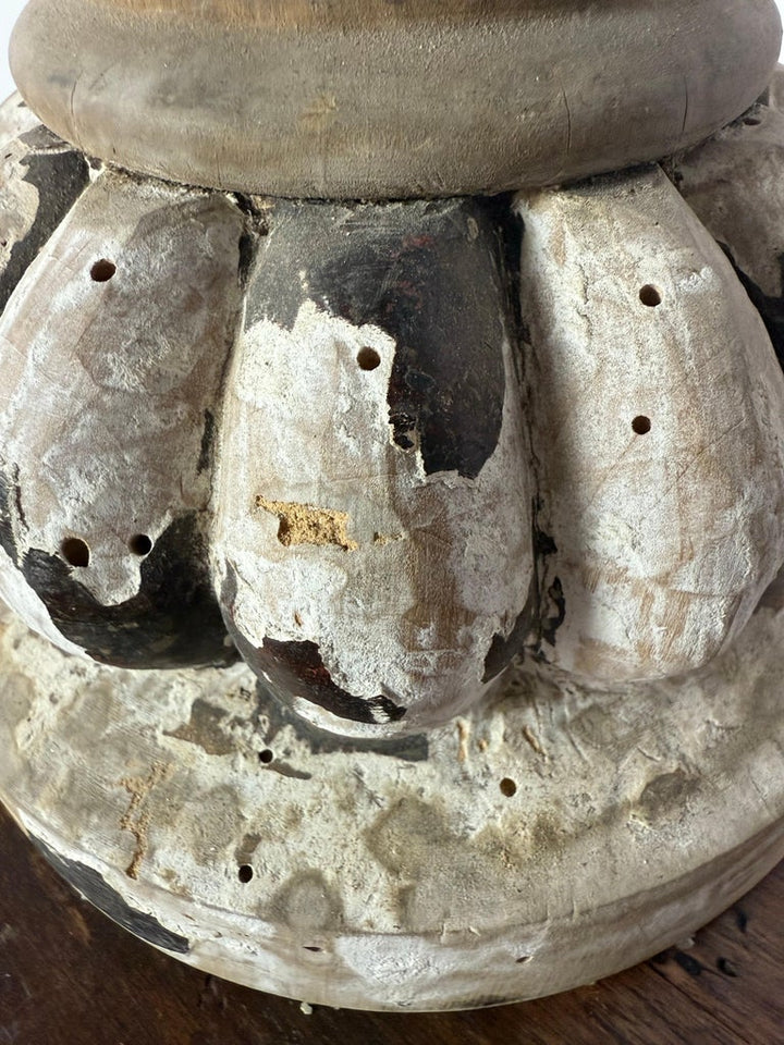 Pair of 19th Century Italian Lanterns with Carved and Painted Bases