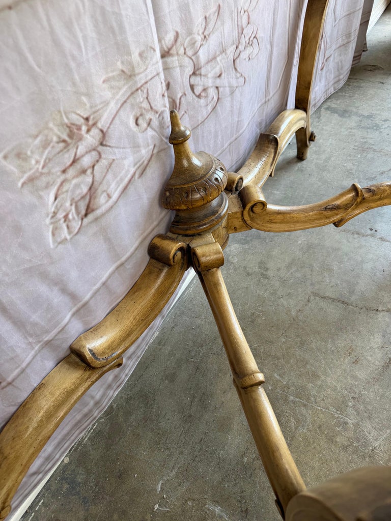 French Louis XV Style Carved Giltwood Console Table with White Marble Top