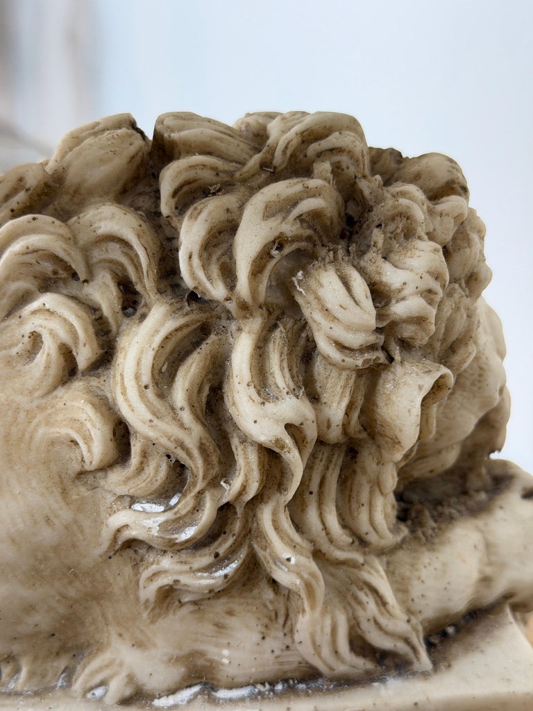 Pair of Neoclassical Recumbent Lion Table Lamps - After Canova