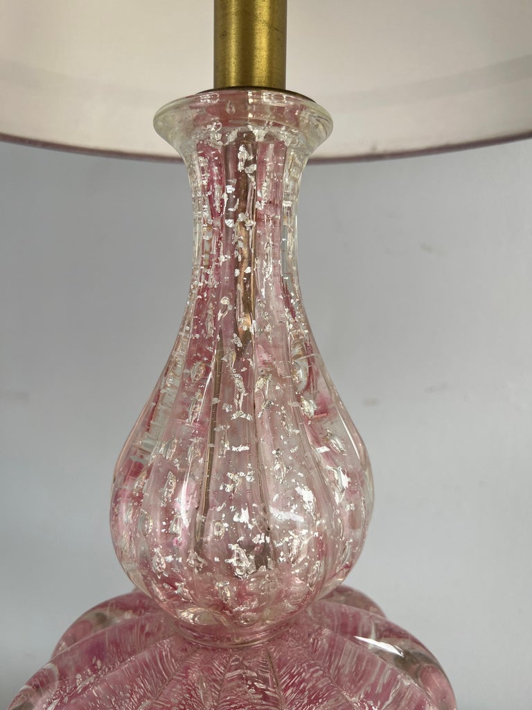 Pair of Vintage Murano Lamps w/ Parchment Shades