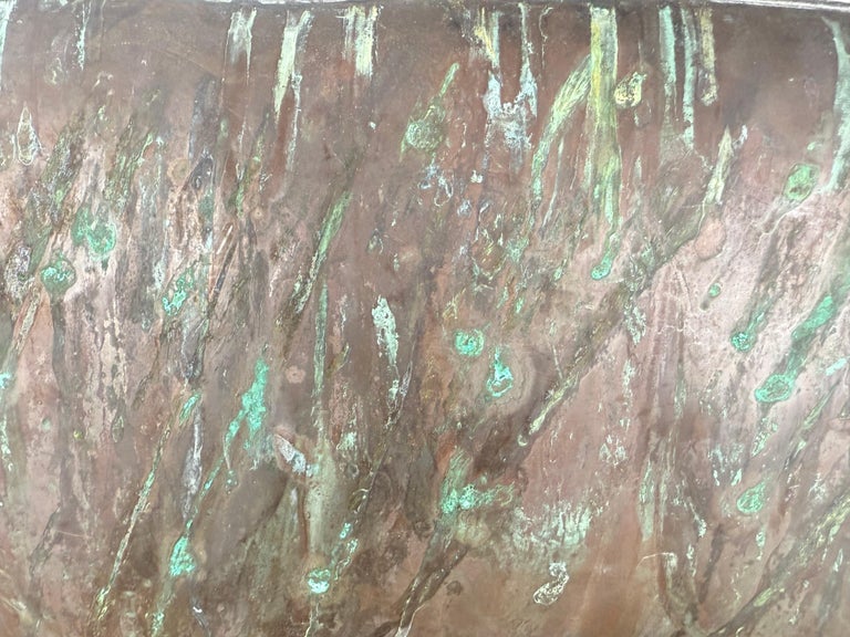 Antique Copper Pig Folk Art Weathervane on Custom Iron Stand