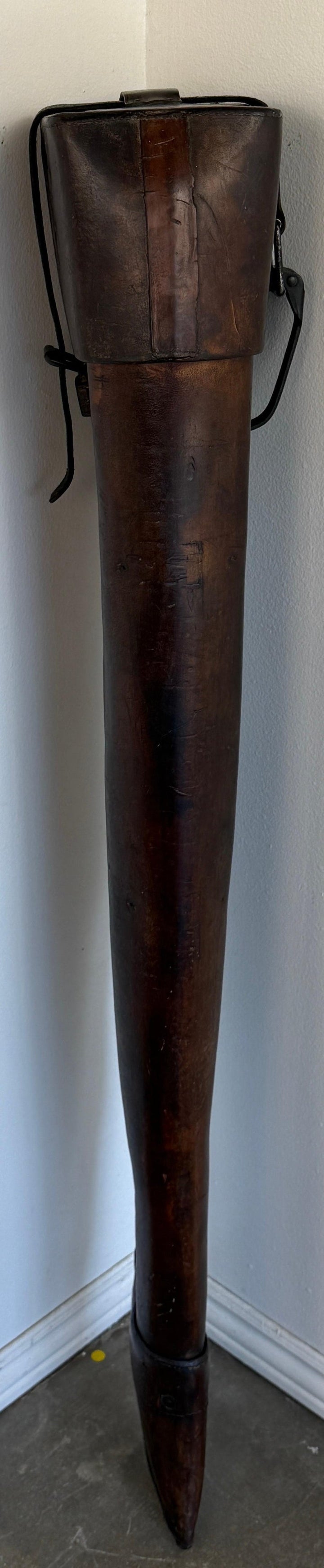 Antique 19th C. Cavalry Leather Rifle Scabbard - Original Hand-Stitched Saddle