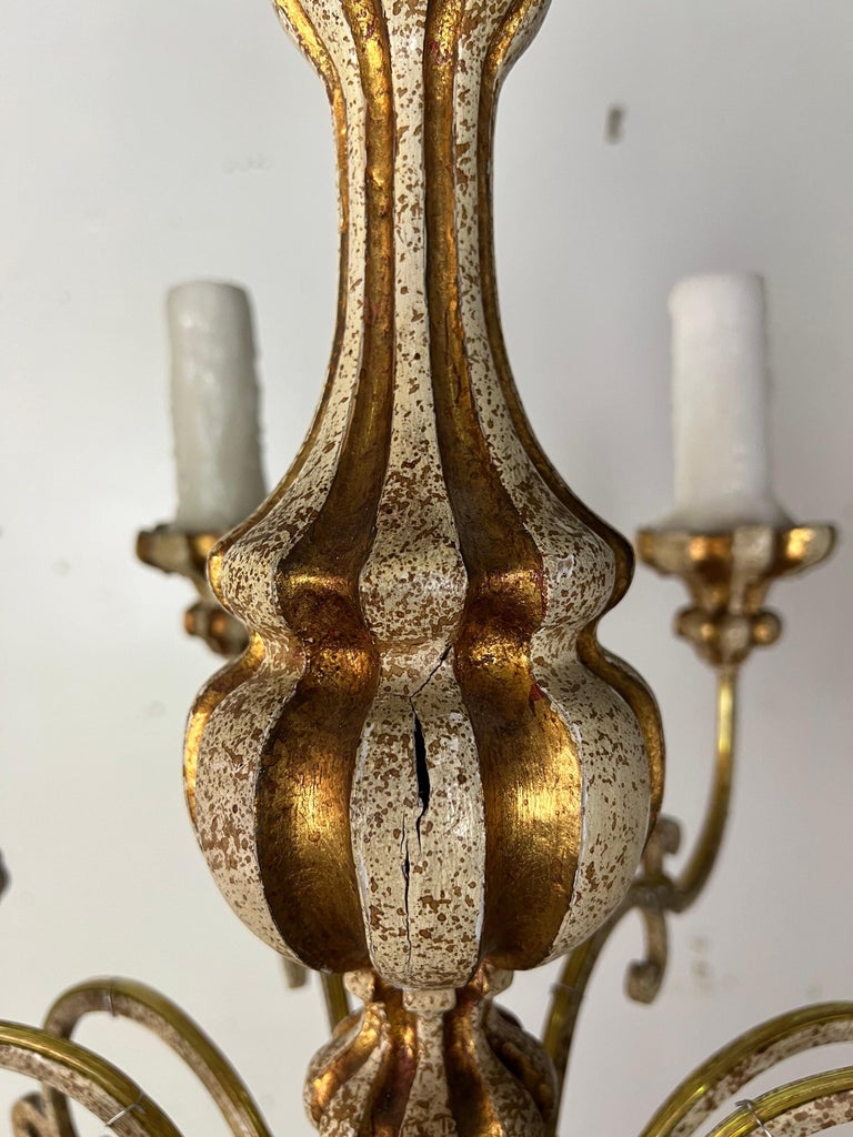 Italian (12) Light Painted & Parcel Gilt Chandelier