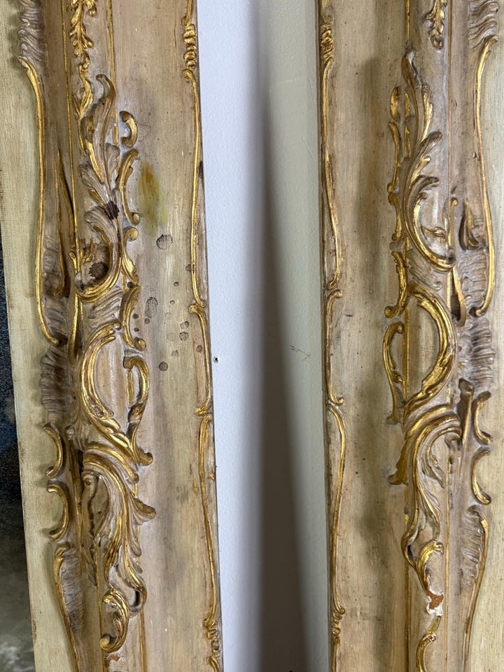 Pair of 19th C. Italian Door Surrounds w/ Antique Mirror