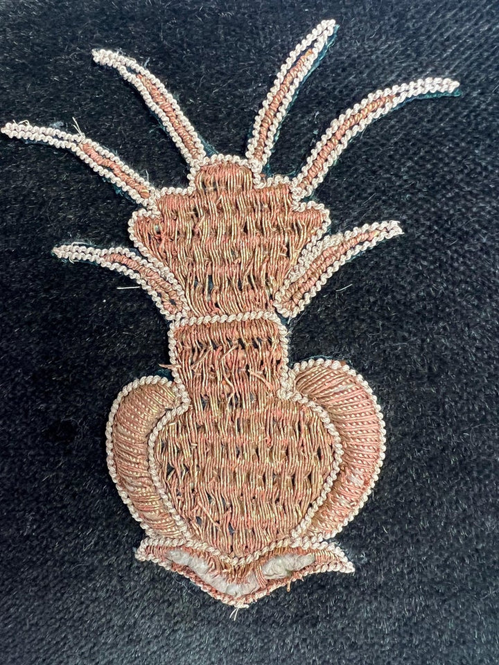 Pair of Metallic Appliqued Velvet Pillows by MLA