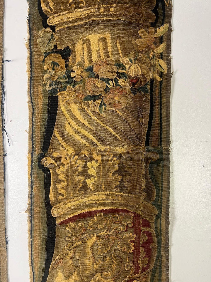 Pair of 18th C. French Tapestry Panels with Cherubs
