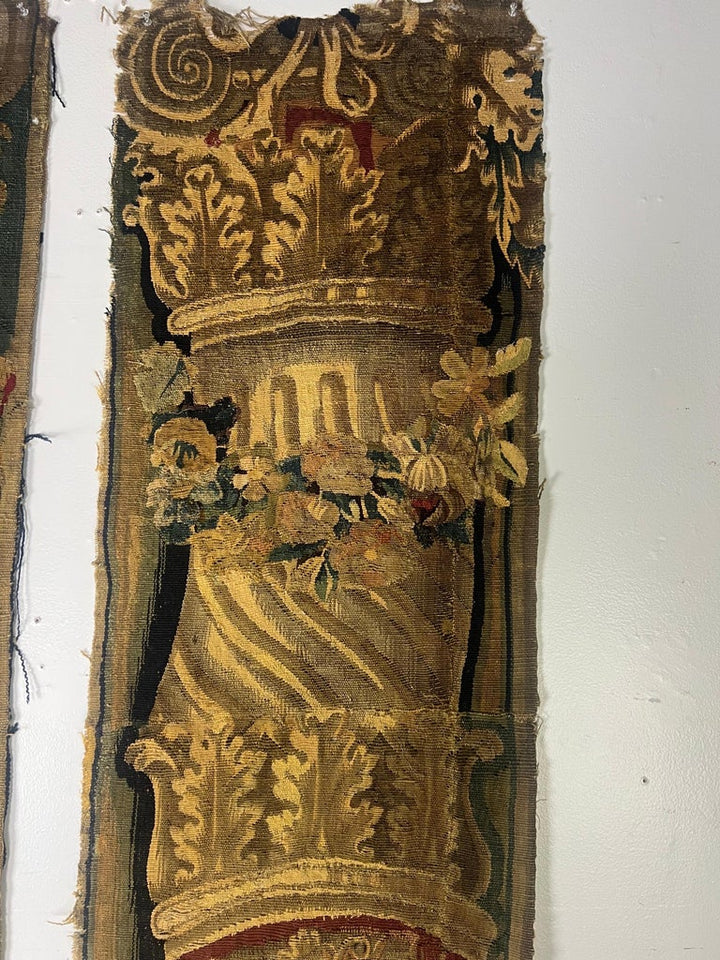 Pair of 18th C. French Tapestry Panels with Cherubs