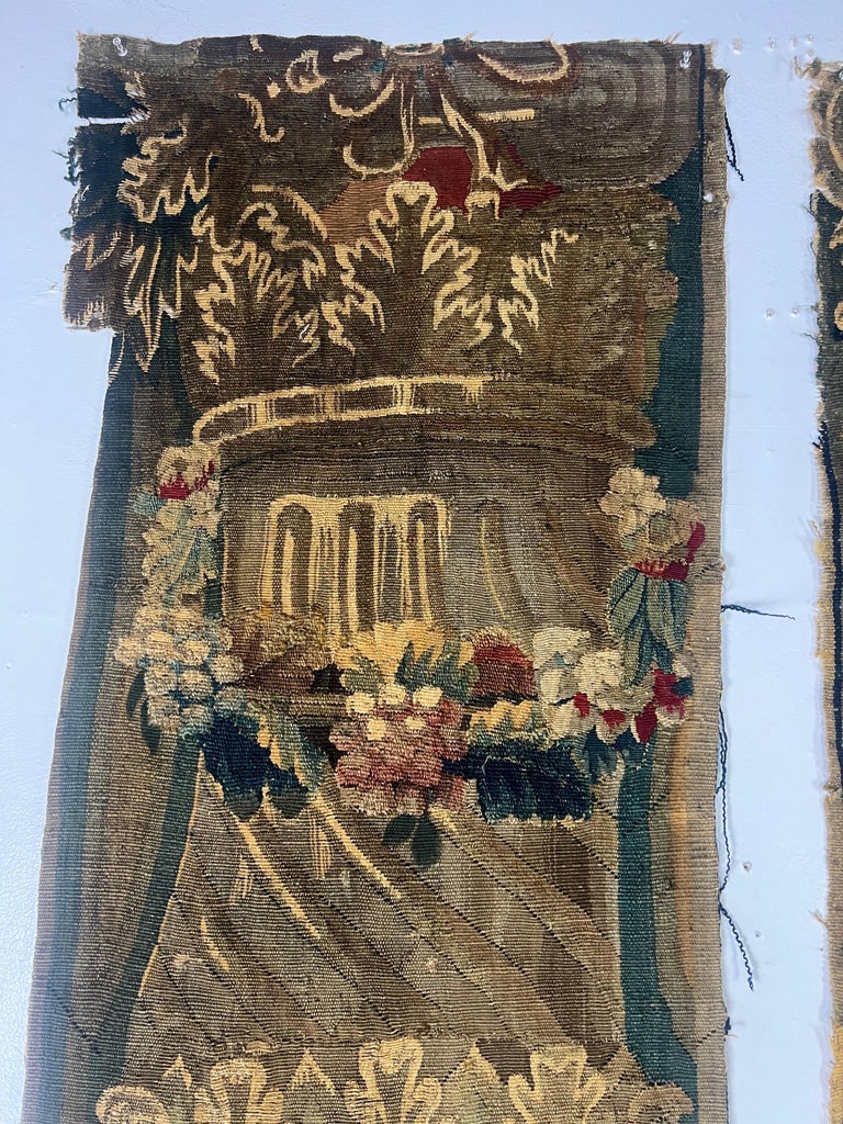 Pair of 18th C. French Tapestry Panels with Cherubs