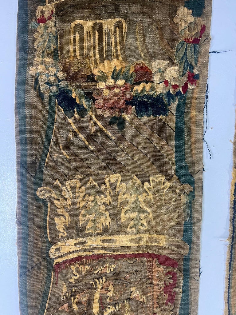 Pair of 18th C. French Tapestry Panels with Cherubs