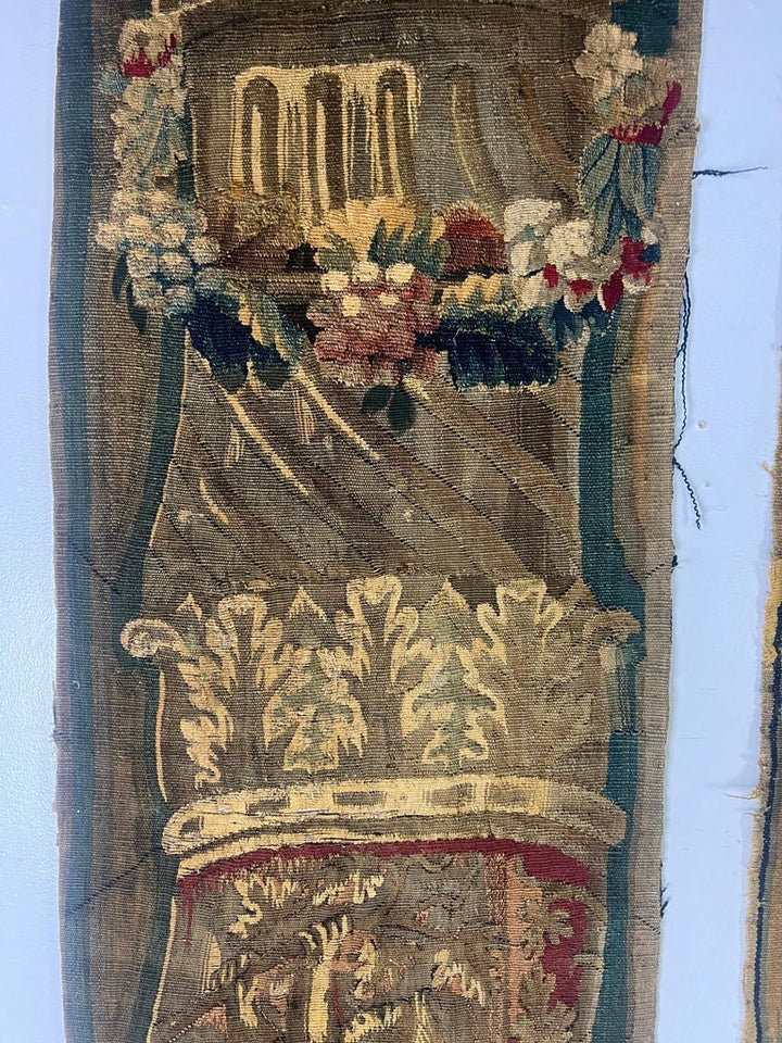 Pair of 18th C. French Tapestry Panels with Cherubs