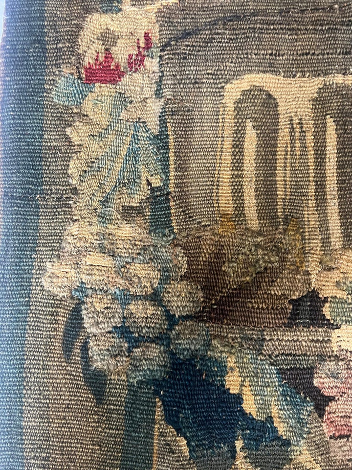Pair of 18th C. French Tapestry Panels with Cherubs