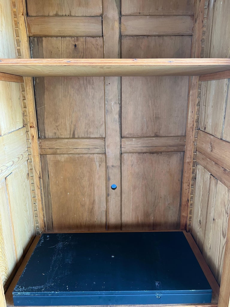 19th Century French Provincial Pine Cabinet With Acanthus Carving