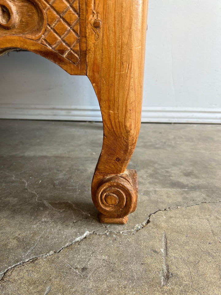 19th Century French Provincial Pine Cabinet With Acanthus Carving