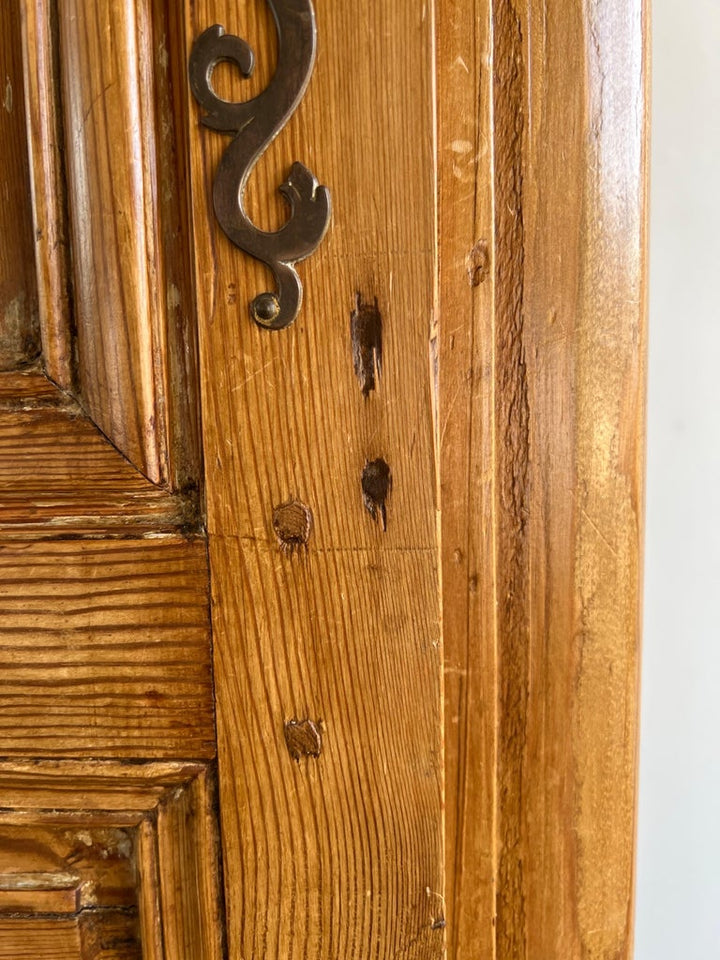 19th Century French Provincial Pine Cabinet With Acanthus Carving