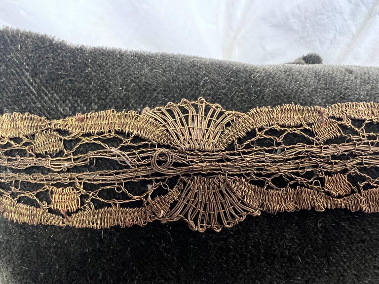 Pair of Metallic Appliqued Velvet Pillows by MLA