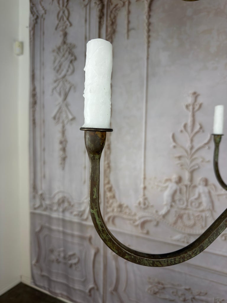Modern Hand-Forged Wrought Iron Chandelier by Melissa Levinson, USA