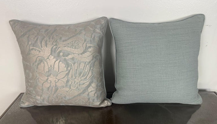 Elegant Fortuny Textile Pillows in Cotton and Linen, Custom Design