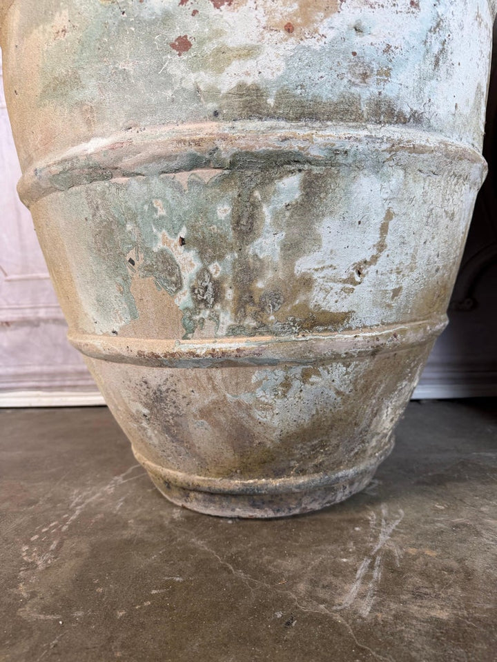 Pair of Antique Mediterranean Terracotta Storage Jars with Weathered Patina