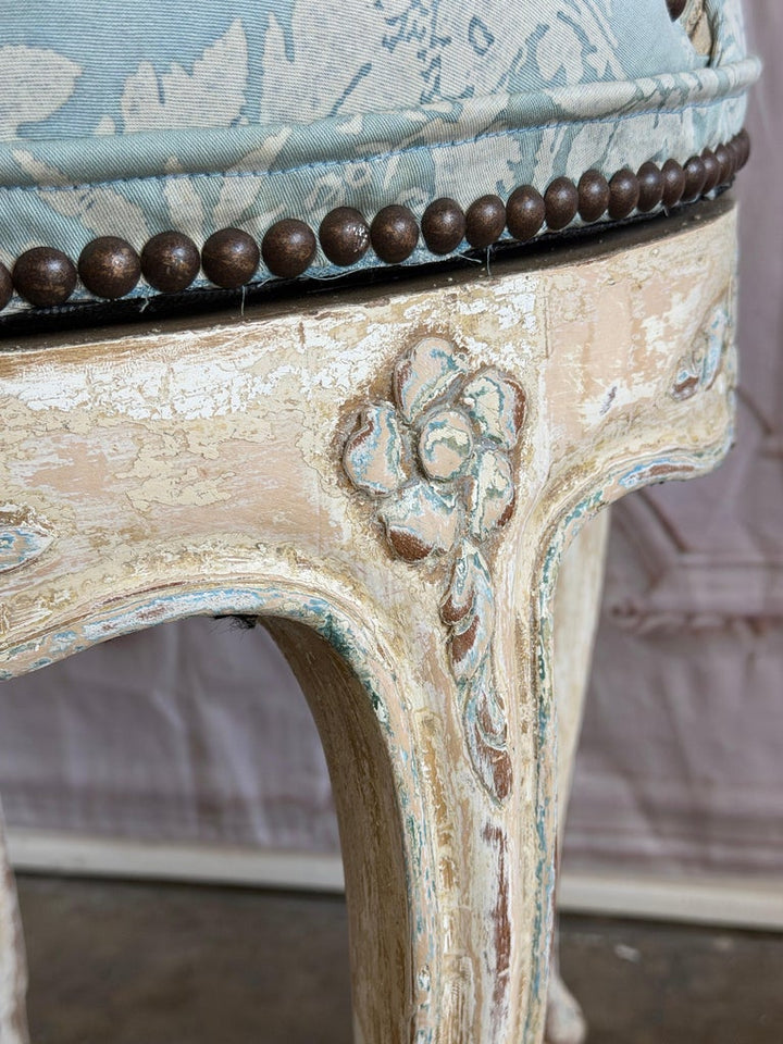 French Louis XV Fauteuil Vanity Chair, Beechwood, Circa 1880-1900