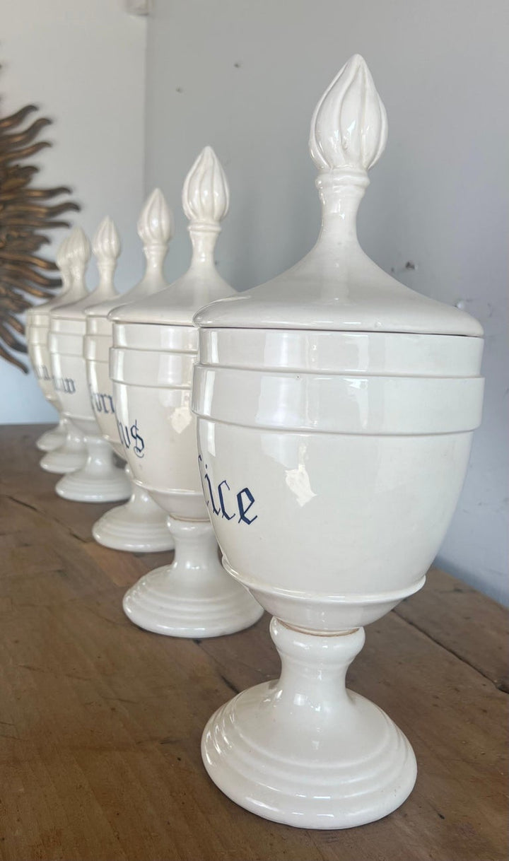 Set of Six Apothecary Jars w/ Lids