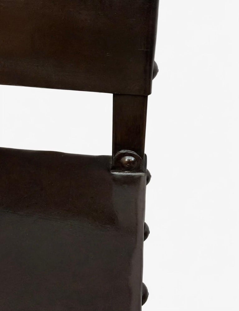 Set of 12 Monumental Spanish Colonial Revival Leather Dining Chairs