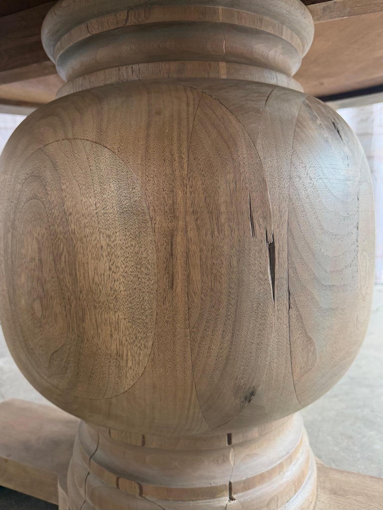 Rustic Walnut Pedestal Dining Table By Miamar Home