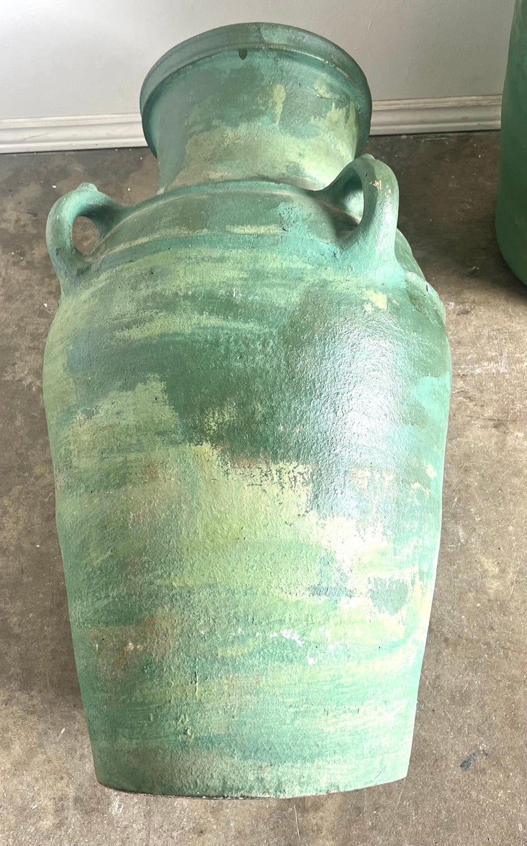 Pair of Italian Glazed Ceramic Urns C. 1930's