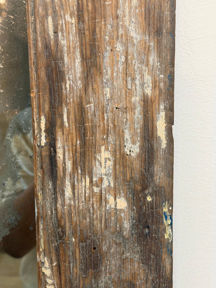 Neoclassical Pier Mirror, Distressed Wood, Circa 1880s