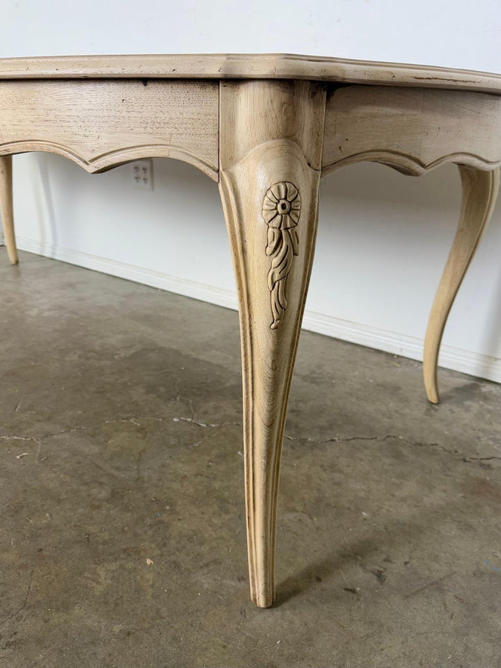 French Provincial Style Bleached Dining Table C. 1930's