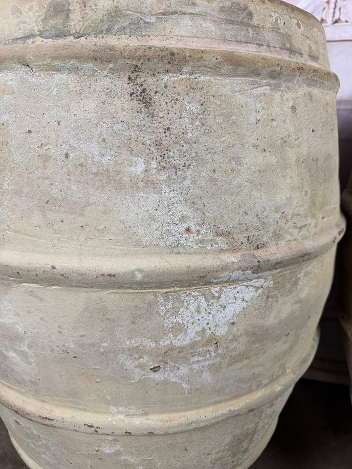 Pair of French Style Olive Jar Planters - Terracotta Barrel Pots