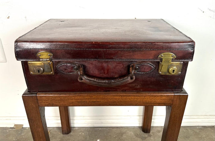 19th C. English Suitcase Side Table