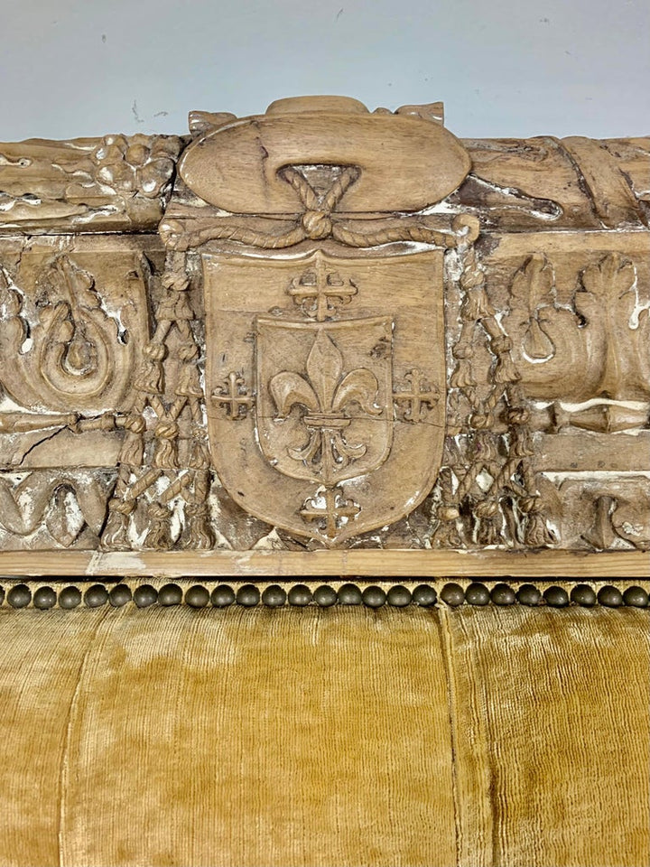 King Size Headboard with 19th Century Carving