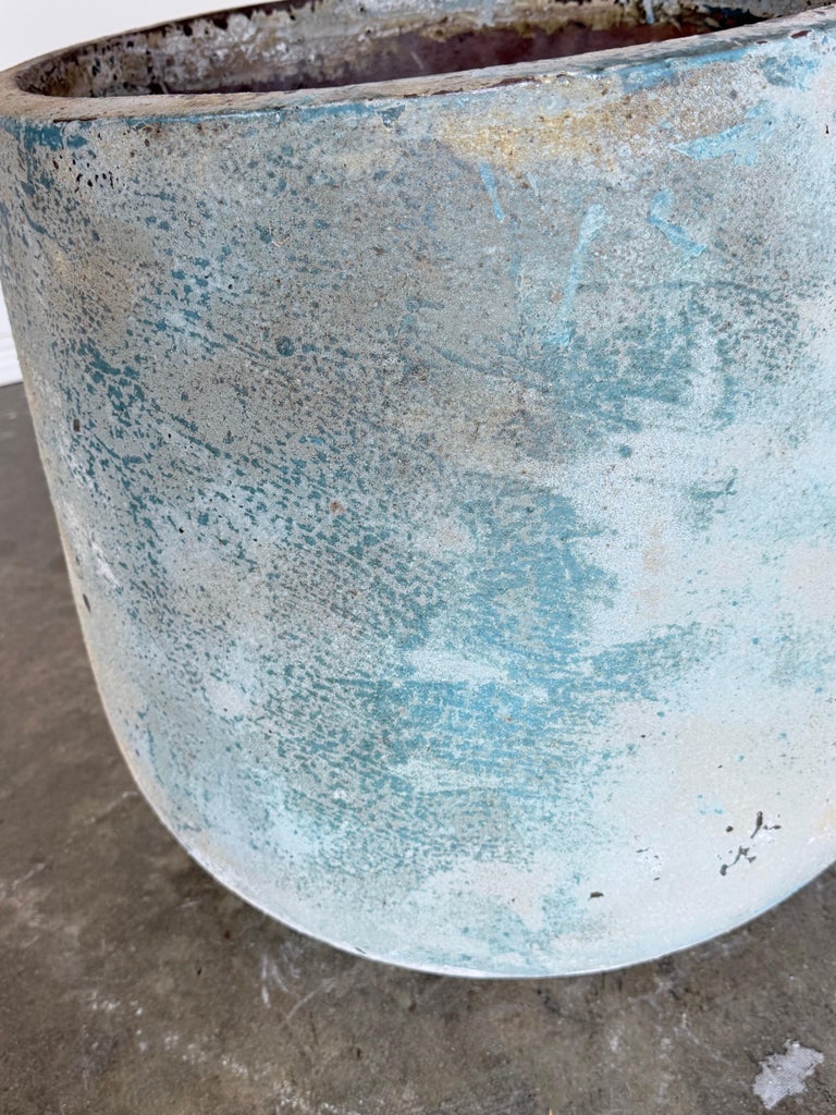 20th Century French Reconstituted Stone Garden Urn with Verdigris Patina
