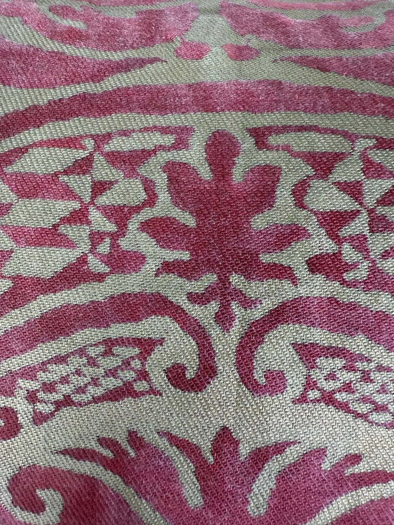 Pair of Exceptional Fortuny Textile Pillows from 1940s Italian Villa Draperies