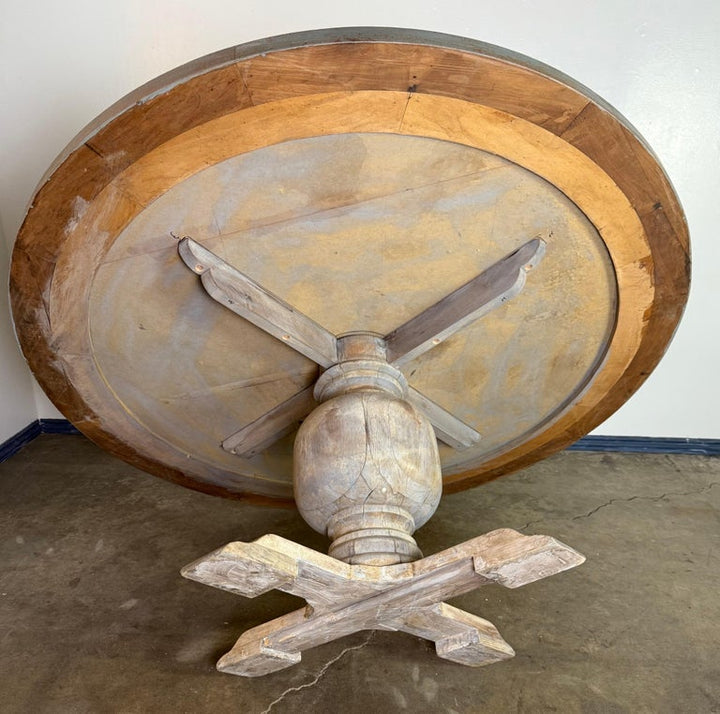 Rustic Painted Pedestal Dining Table