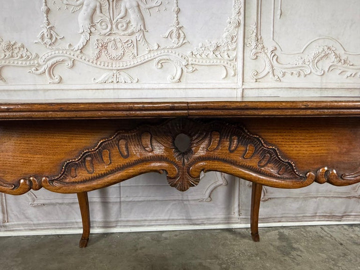 Antique French Louis XV Coffee Table, Solid Oak, Circa 1890