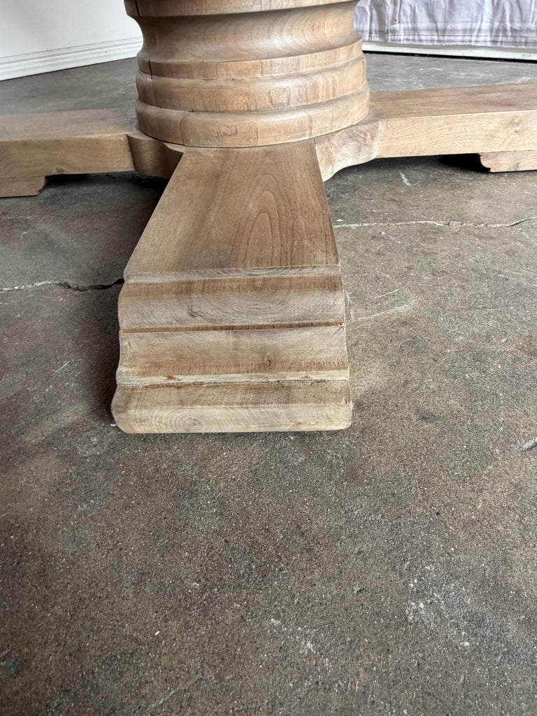 Rustic Walnut Pedestal Dining Table By Miamar Home