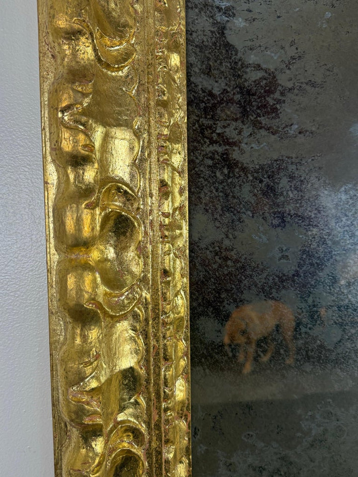 Italian Giltwood Mirror with Deep Oxidized Glass